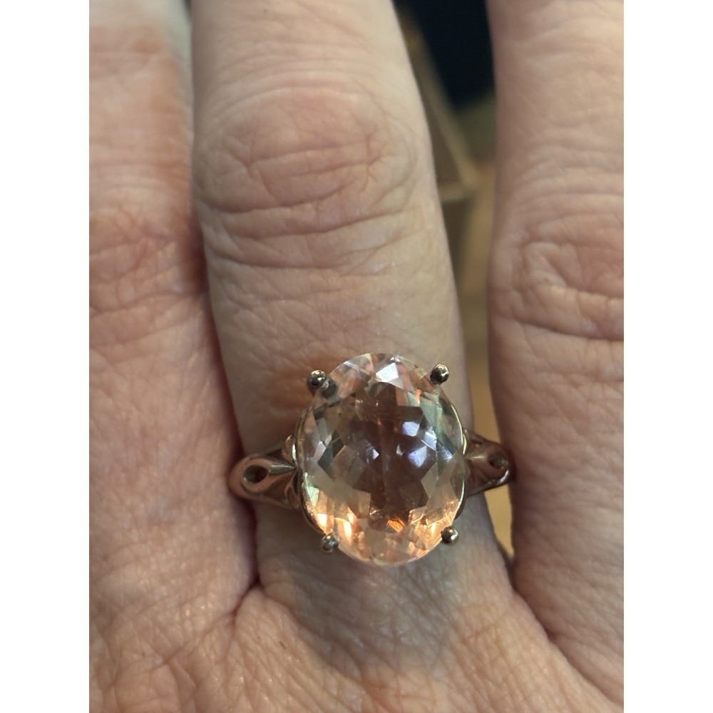 STS Pink Tourmaline Gemstone 925 Sterling Silver Ring Size 11 - Picture 8 of 10